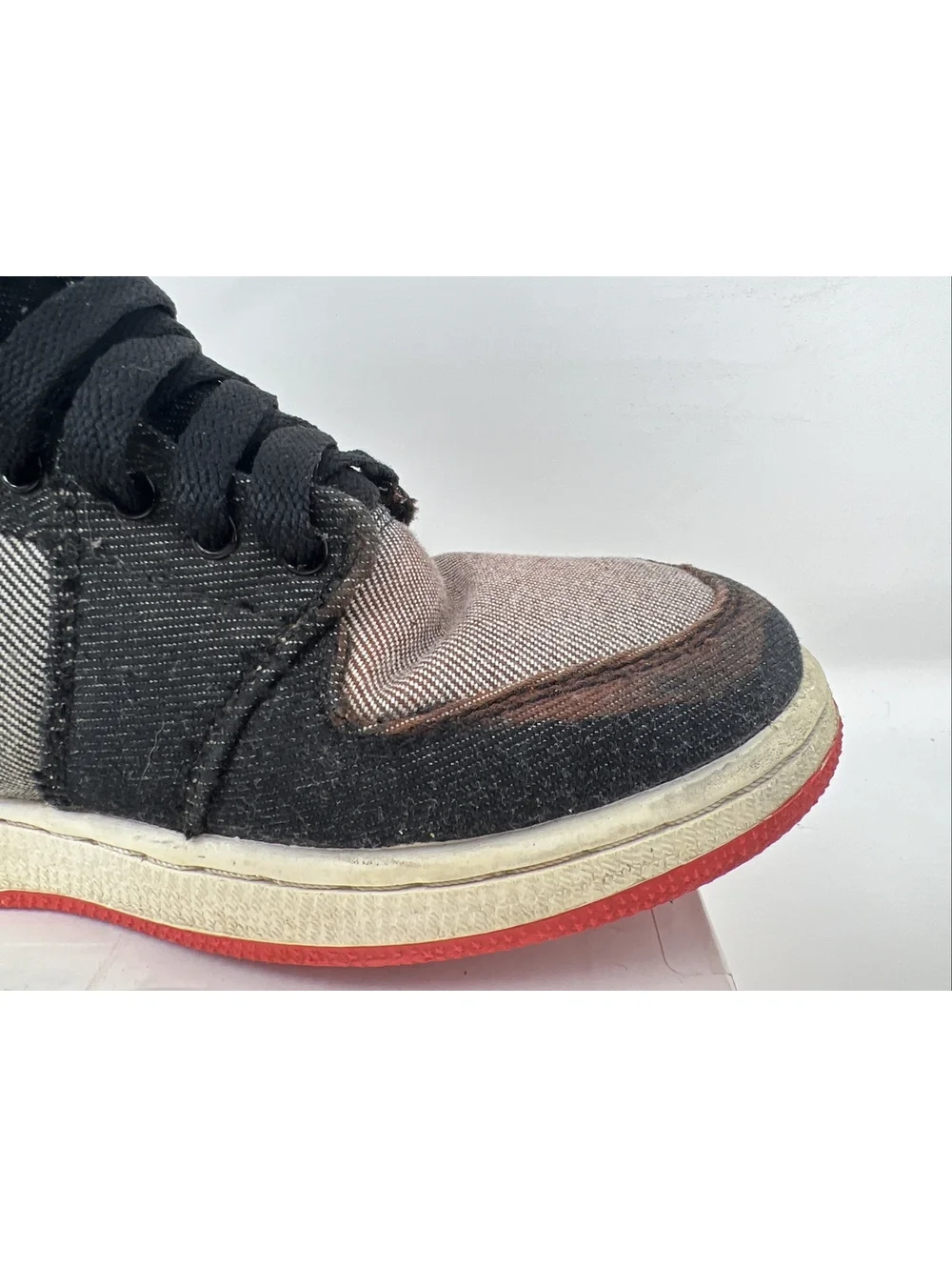 Nike Air Jordan 1 Retro Alarming Canvas Denim 440563-002 Youth Sz 7Y womens 8.5
